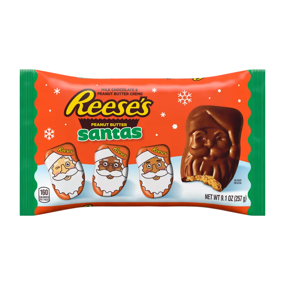 Reese's Christmas Milk Chocolate Peanut Butter Santas Laydown Bag 9.1oz