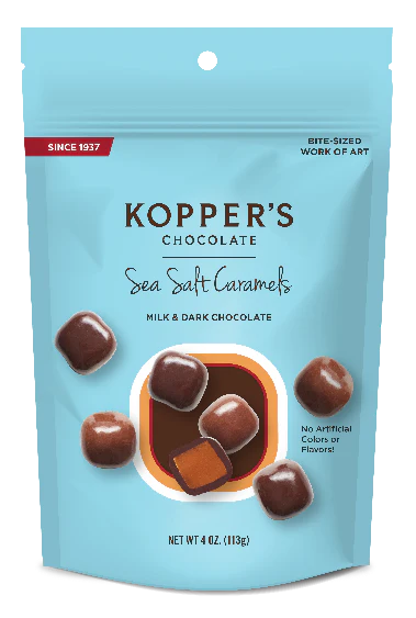 Kopper's Dark & Milk Sea Salt Caramel- 4oz Pouch