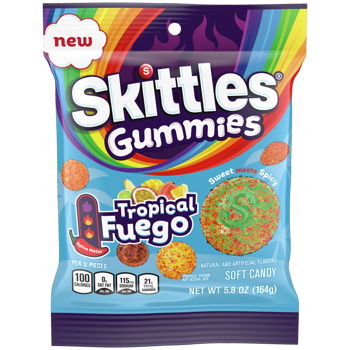 Skittles Gummies Tropical Fuego- 5.8oz Bag