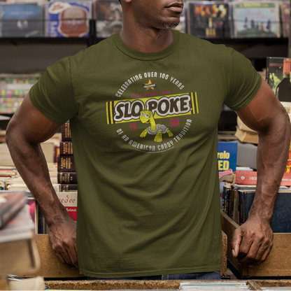 unisex slo poke candy shirt styled casually nostalgic candy lover outfit
