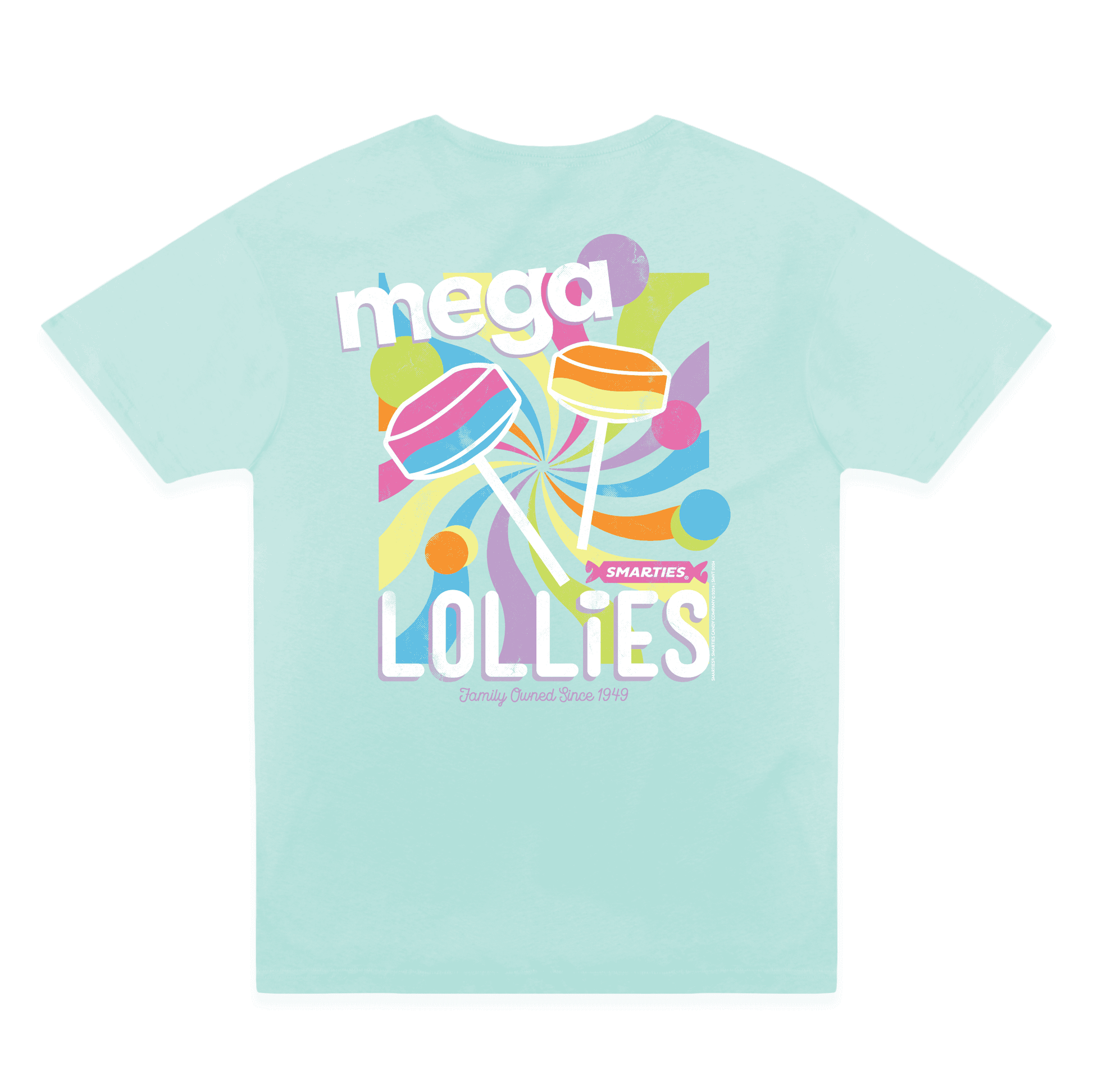 smarties mega lollies groovy pastel graphic t shirt officially licensed candy brand unisex nostalgia tee
