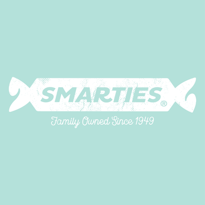 close up of smarties mega lollies groovy pastel candy graphic