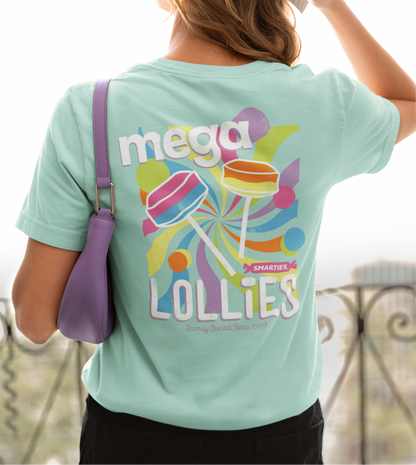 unisex smarties mega lollies shirt styled casually with colorful retro candy inspired design