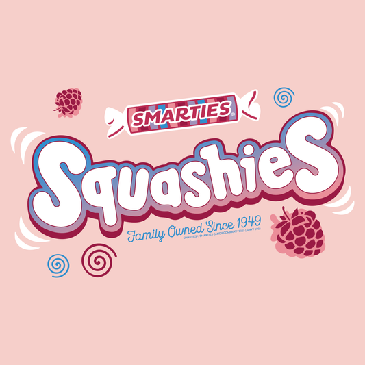 close up of smarties squashies candy graphic