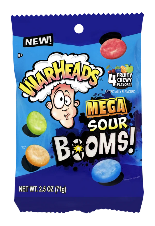 Warheads Sour Boom Fruit Chews 2.4oz Bag