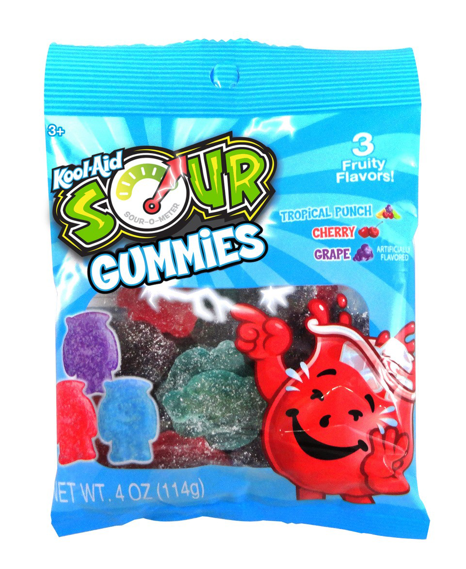Kool-Aid SOUR-Sanded Gummy Peg Bag 4oz