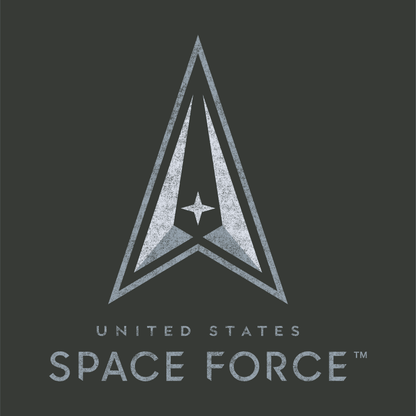 close up of space force vintage graphic logo