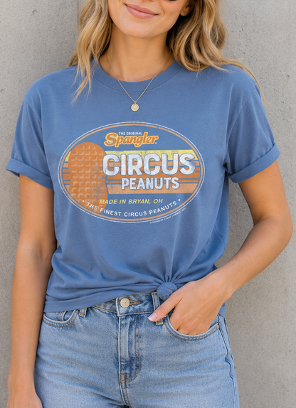 unisex spanglers circus peanuts retro shirt styled casually for nostalgic candy lovers and vintage candy fans