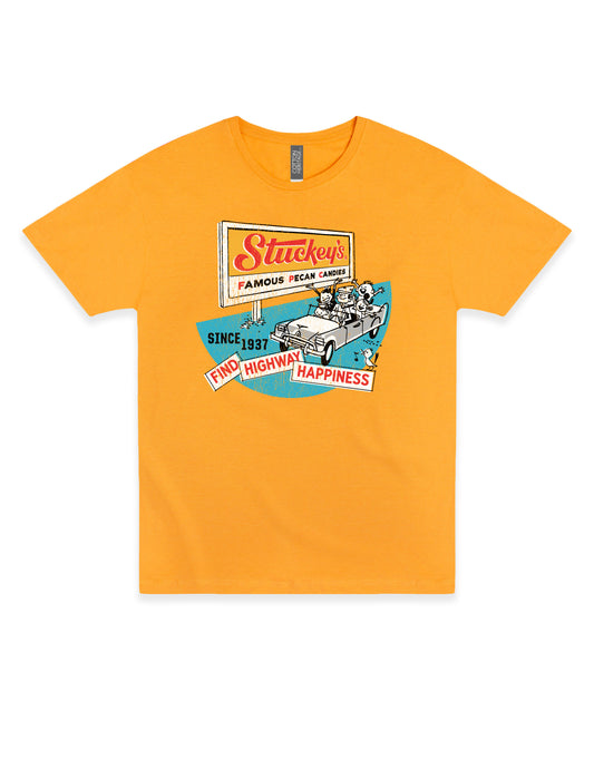 Stuckey's® Find Highway Happiness Tee featuring vintage roadside travel graphics on an officially licensed unisex graphic T-shirt.