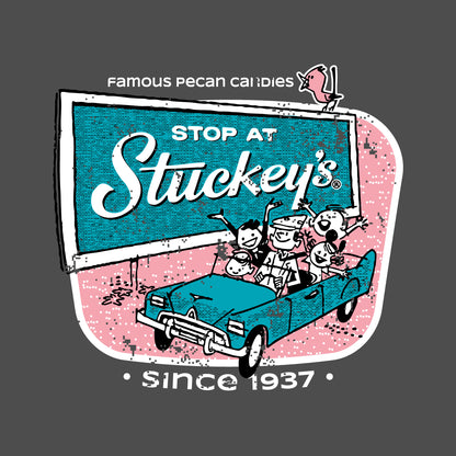 Stuckey's® Retro Stop at Stuckey's graphic featuring vintage roadside travel-inspired artwork and classic Stuckey's branding on a retro-style design.