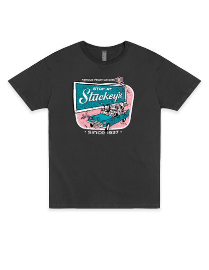 Stuckey's® Retro Stop at Stuckey's Tee featuring vintage roadside Americana artwork on an officially licensed unisex graphic T-shirt.