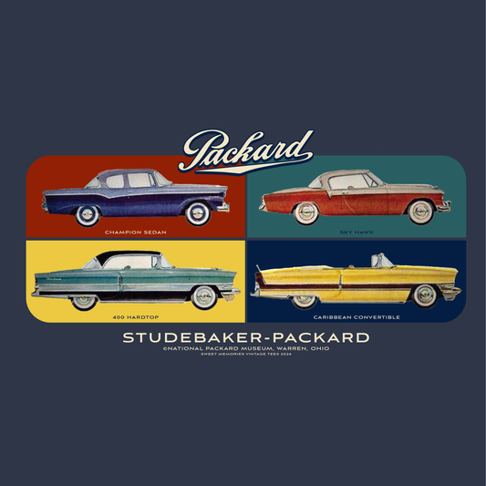 close up of studebaker packard warren ohio automotive graphic
