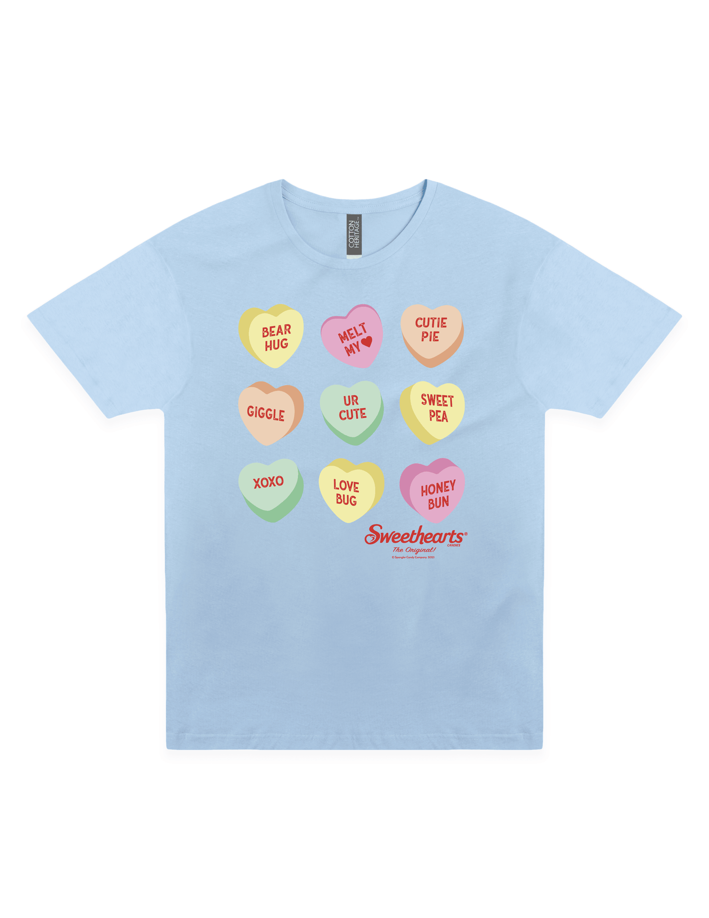 sweethearts conversation hearts pattern graphic t shirt officially licensed candy brand unisex nostalgia tee