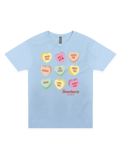 sweethearts conversation hearts pattern graphic t shirt officially licensed candy brand unisex nostalgia tee
