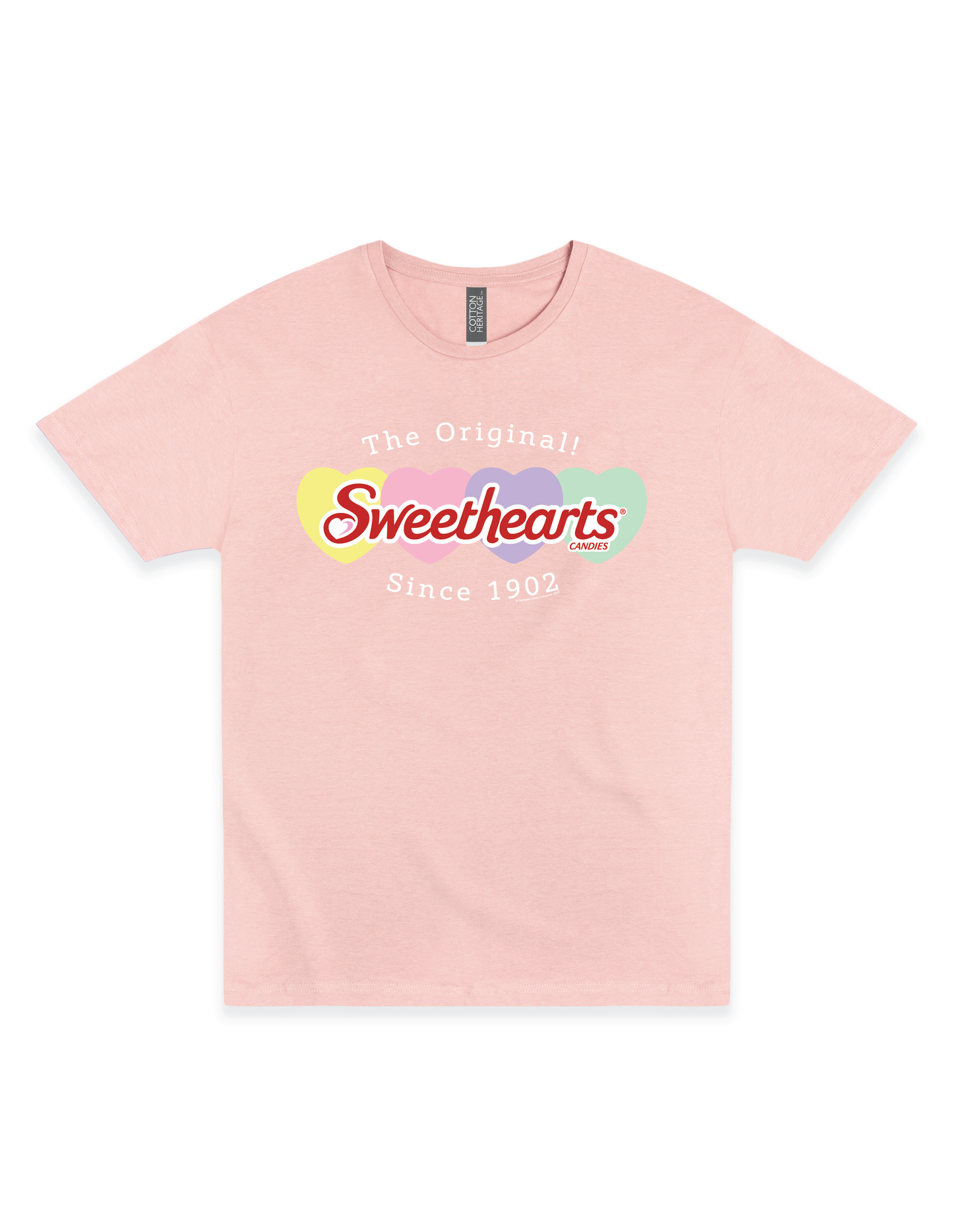 sweethearts original 02 retro candy hearts t shirt laid flat nostalgic valentine apparel