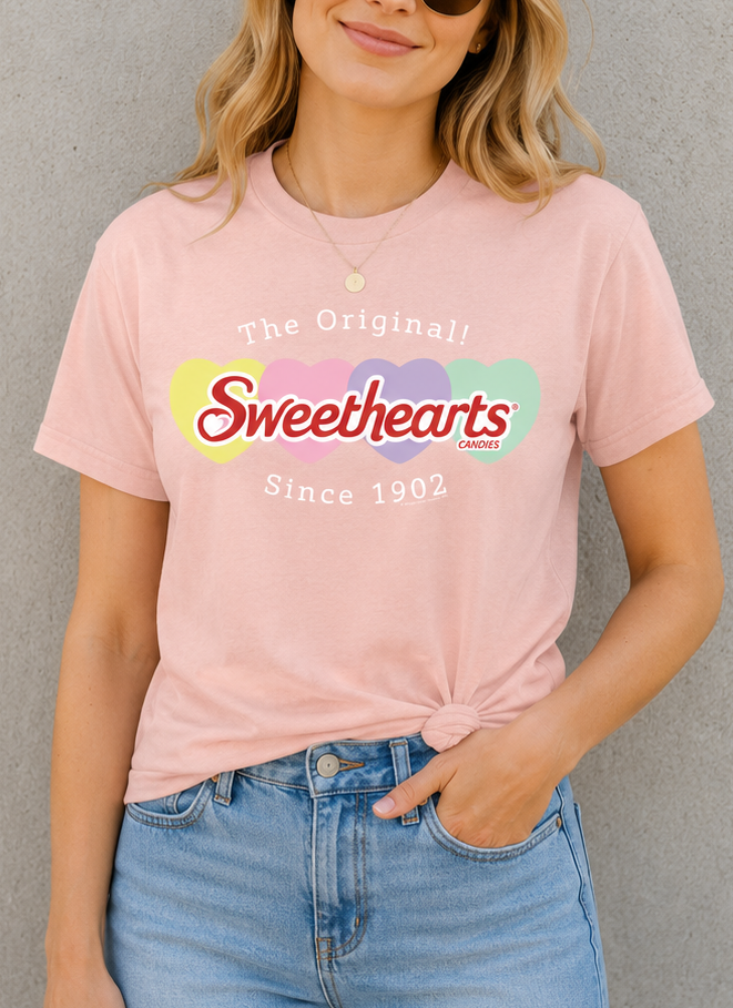 sweethearts conversation hearts 02 vintage candy tee styled casually unisex graphic tee