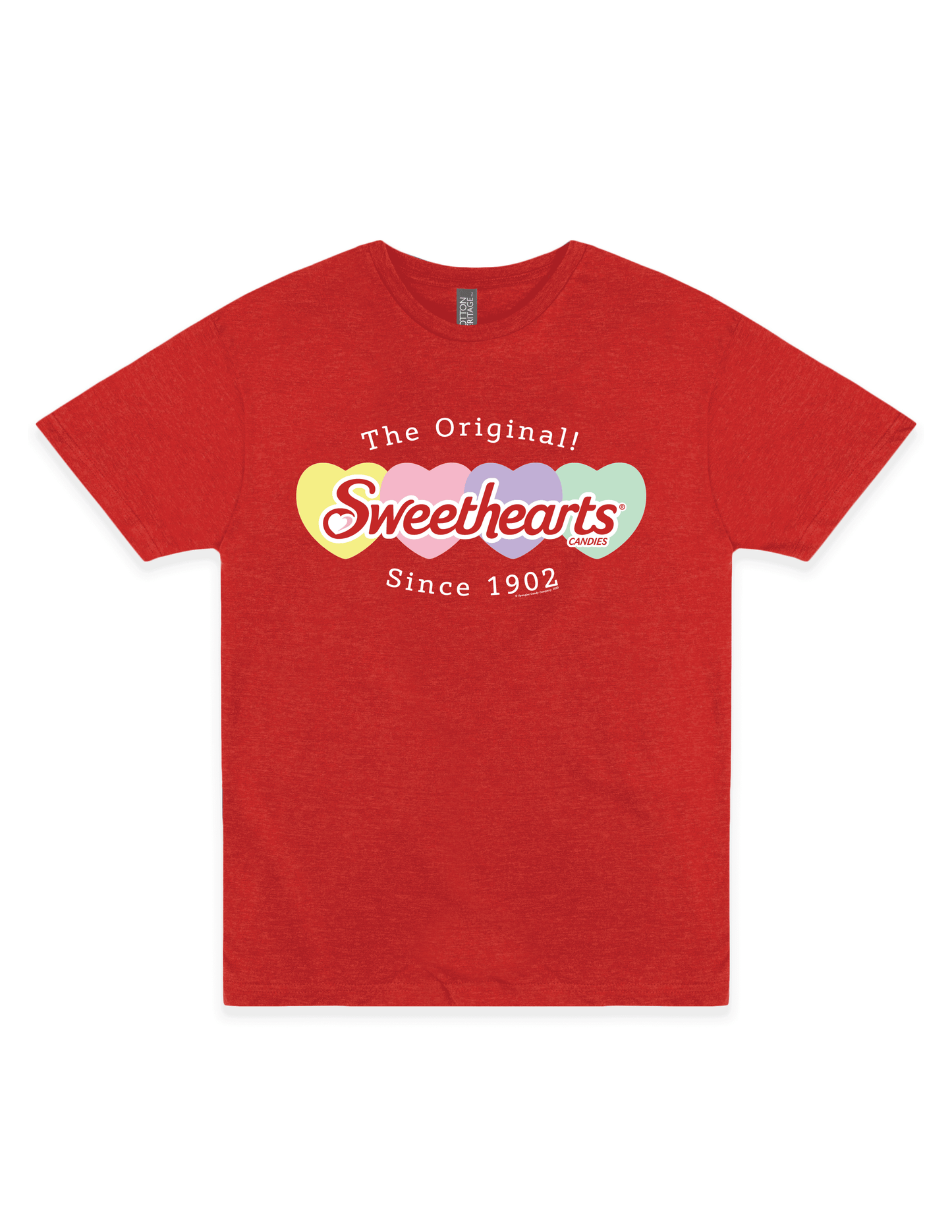 sweethearts original 02 retro candy hearts t shirt laid flat nostalgic valentine apparel