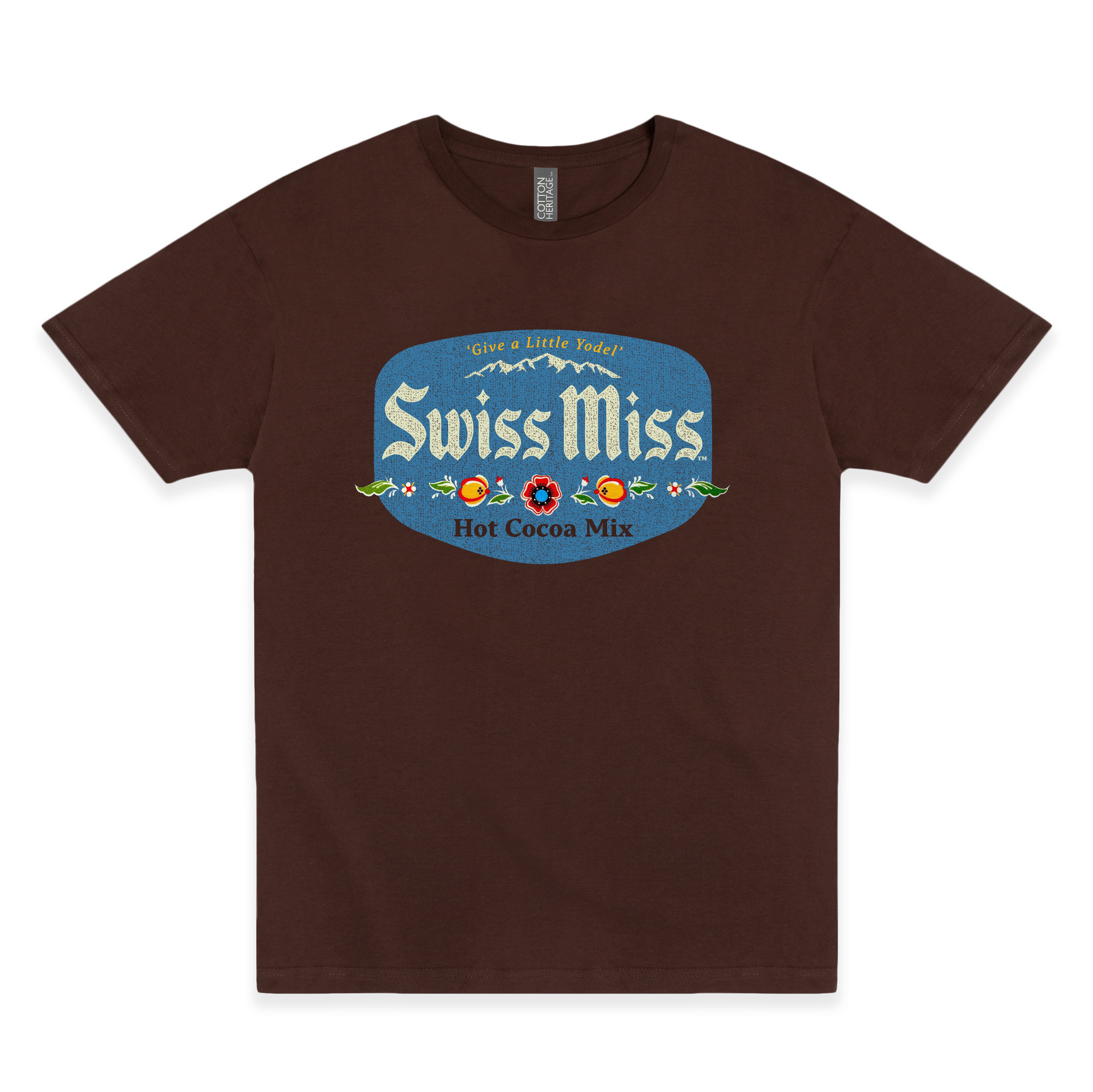 swiss miss vintage hot cocoa graphic t shirt officially licensed retro drink brand unisex tee