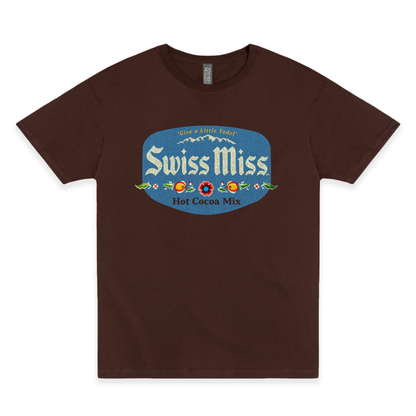 swiss miss vintage hot cocoa graphic t shirt officially licensed retro drink brand unisex tee
