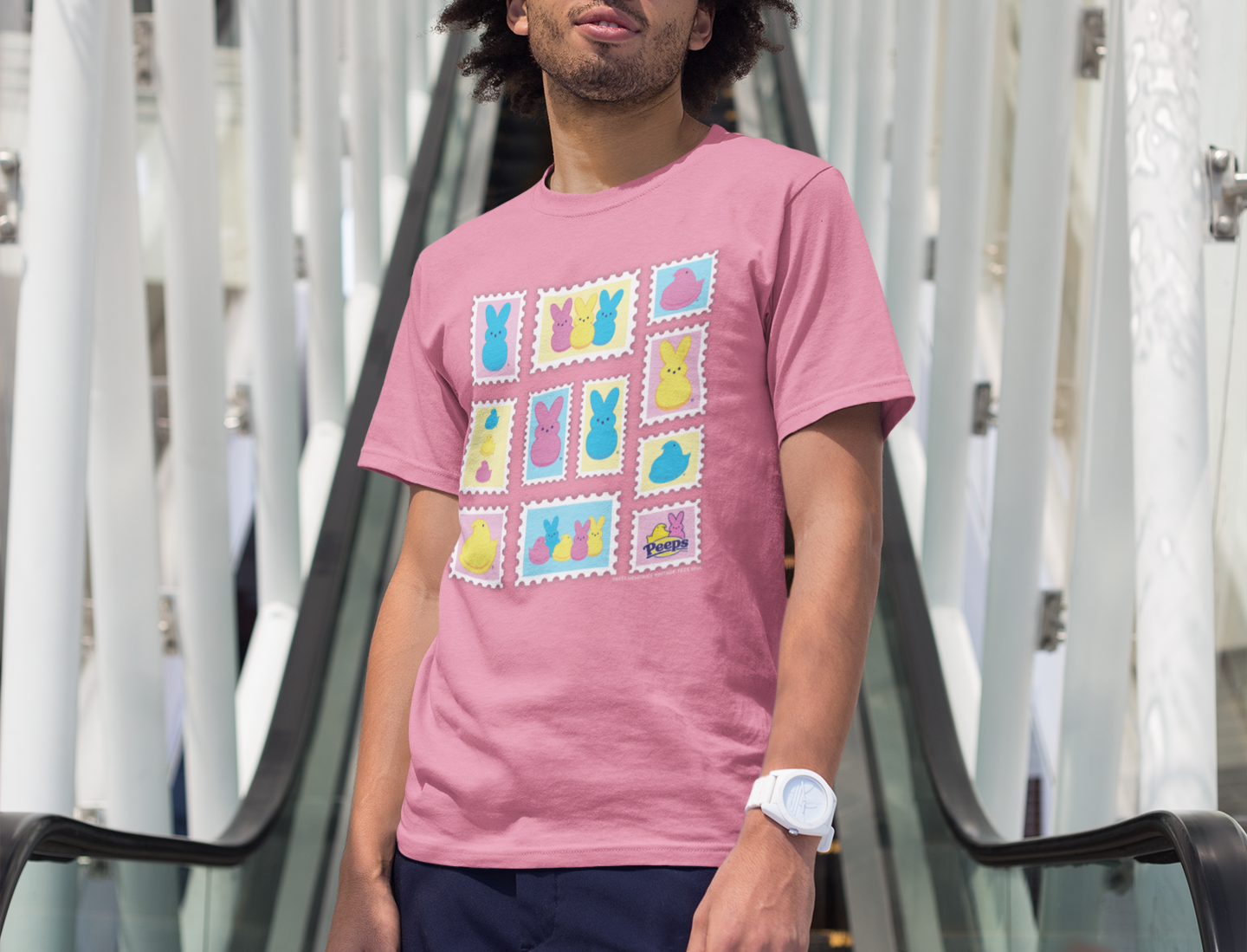 PEEPS® Officially Licensed Vintage Stamp Easter T-Shirt – Retro Marshmallow Candy Graphic Tee