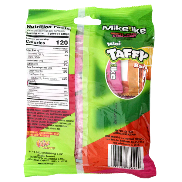 Imaginings Mike and Ike Taffy Peg Bag 3.8oz