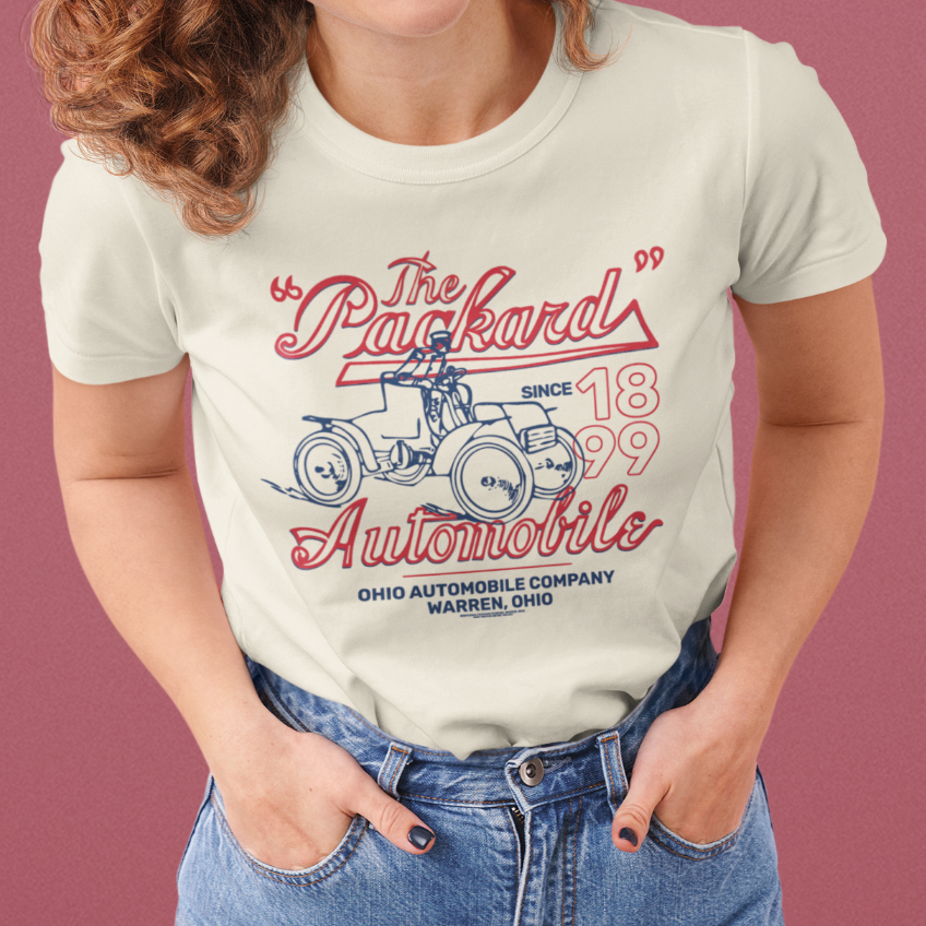 unisex packard automobile warren ohio vintage shirt styled casually retro car enthusiast outfit