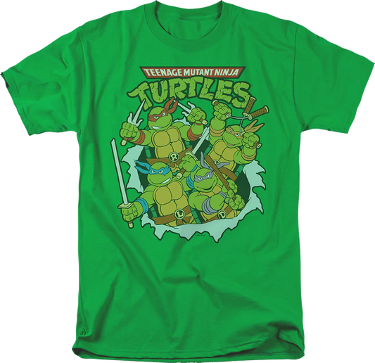 Vintage Green Group Photo Teenage Mutant Ninja Turtles T-Shirt