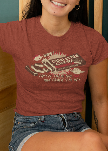 unisex charleston chew vintage advertising shirt styled casually for nostalgic candy lovers