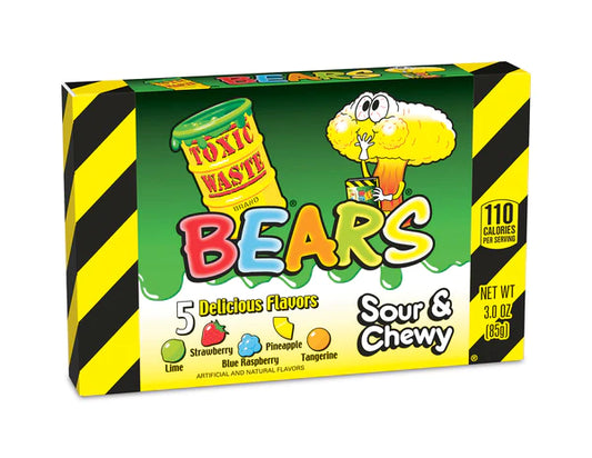 Toxic Waste Bears Theater Box Sour & Chewy Asst. Flavors 3oz