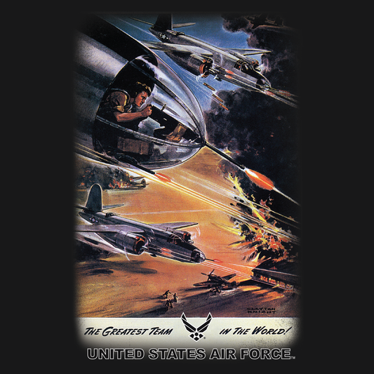 close up of us air force the greatest team vintage graphic