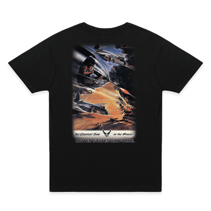 back of us air force vintage unisex t shirt plain rear view