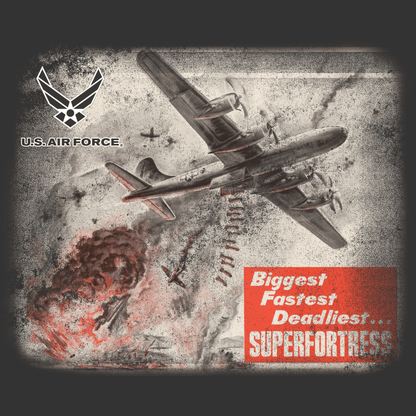 close up of us air force super fortress vintage aircraft graphic