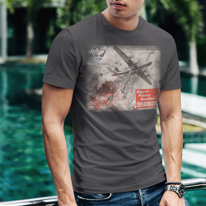 unisex us air force super fortress t shirt styled casually patriotic military aviation outfit
