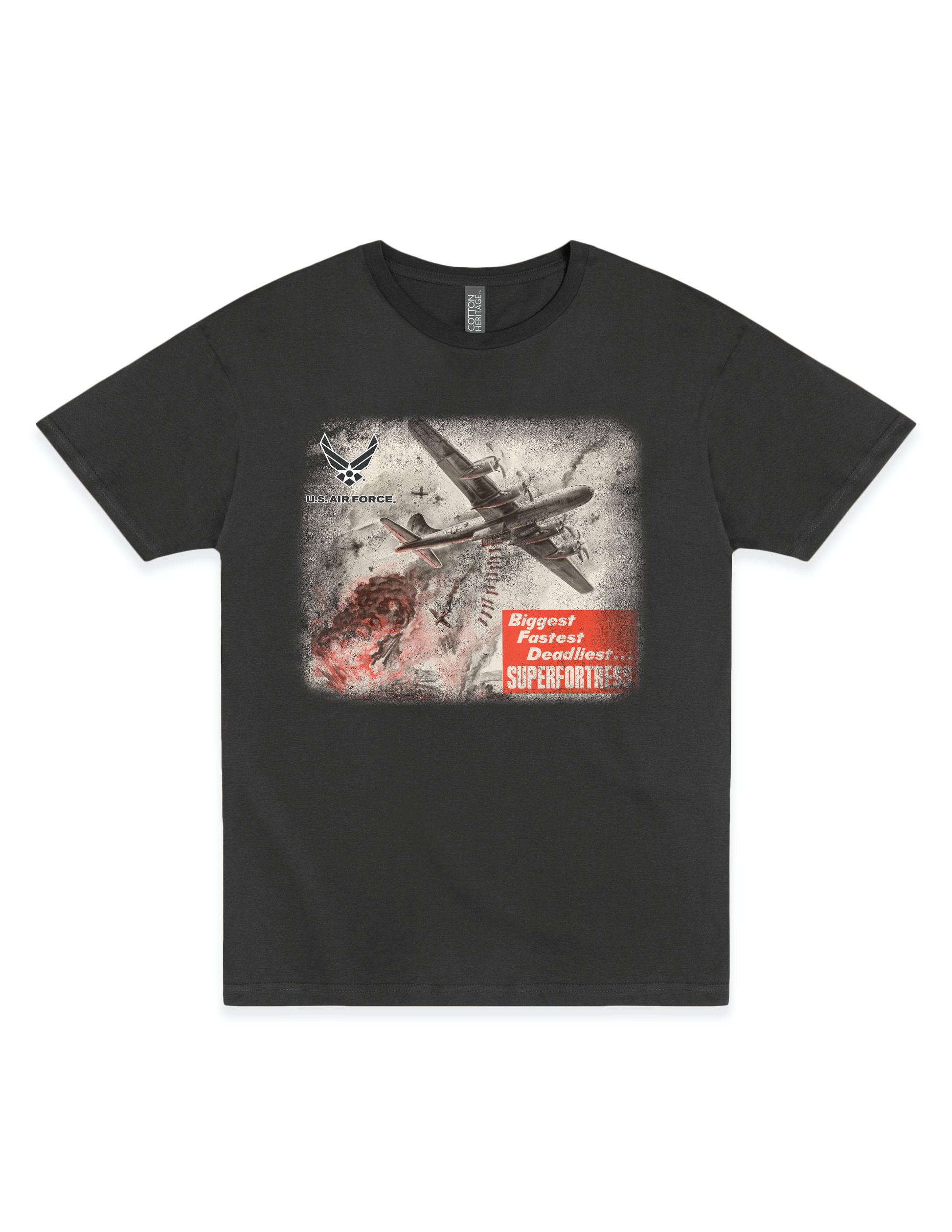 us air force super fortress vintage graphic t shirt officially licensed military unisex tee
