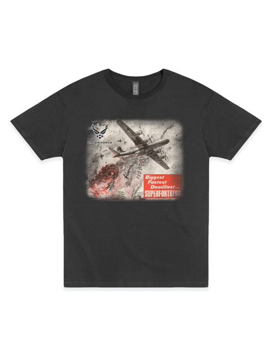 us air force super fortress vintage graphic t shirt officially licensed military unisex tee