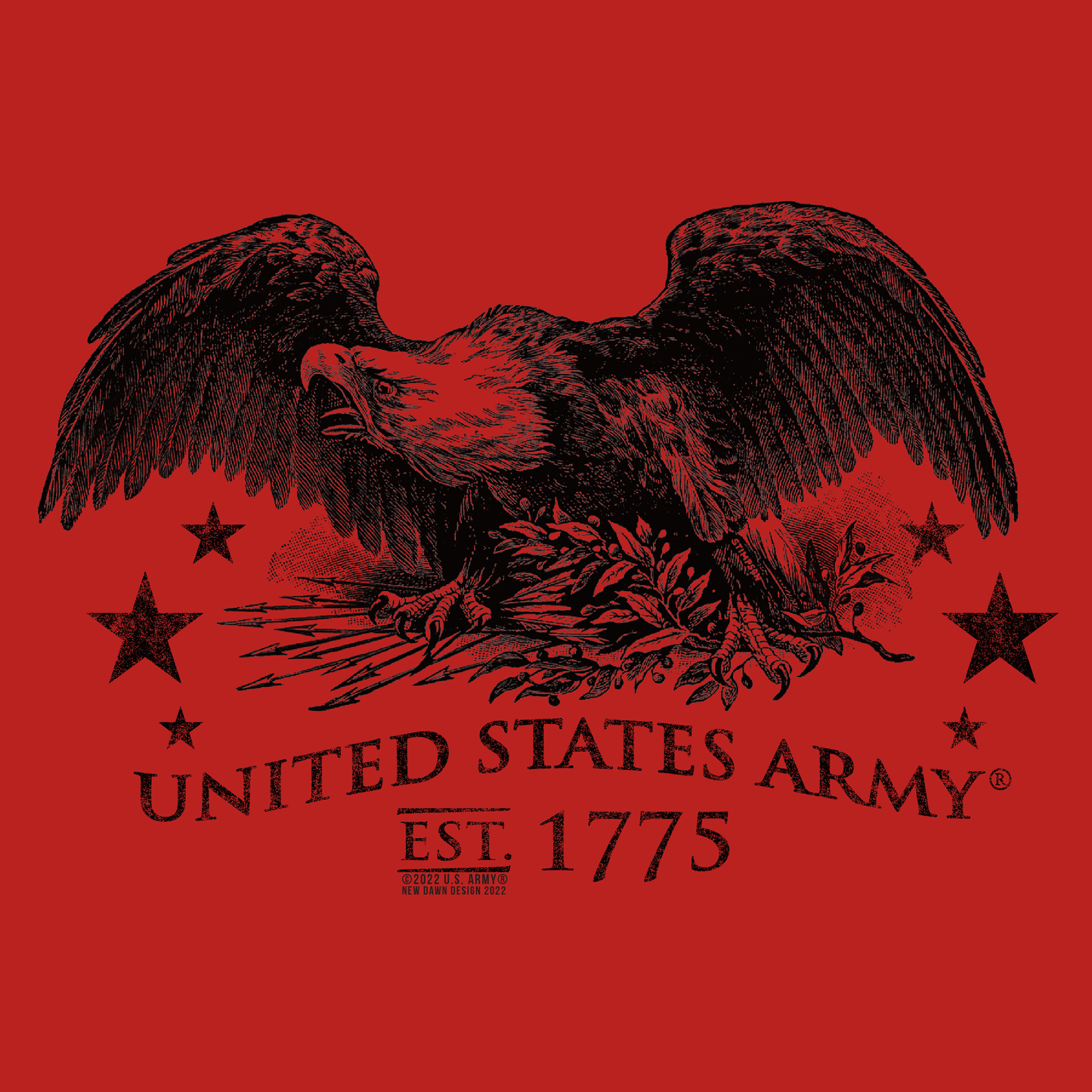 close up of us army eagle ground graphic