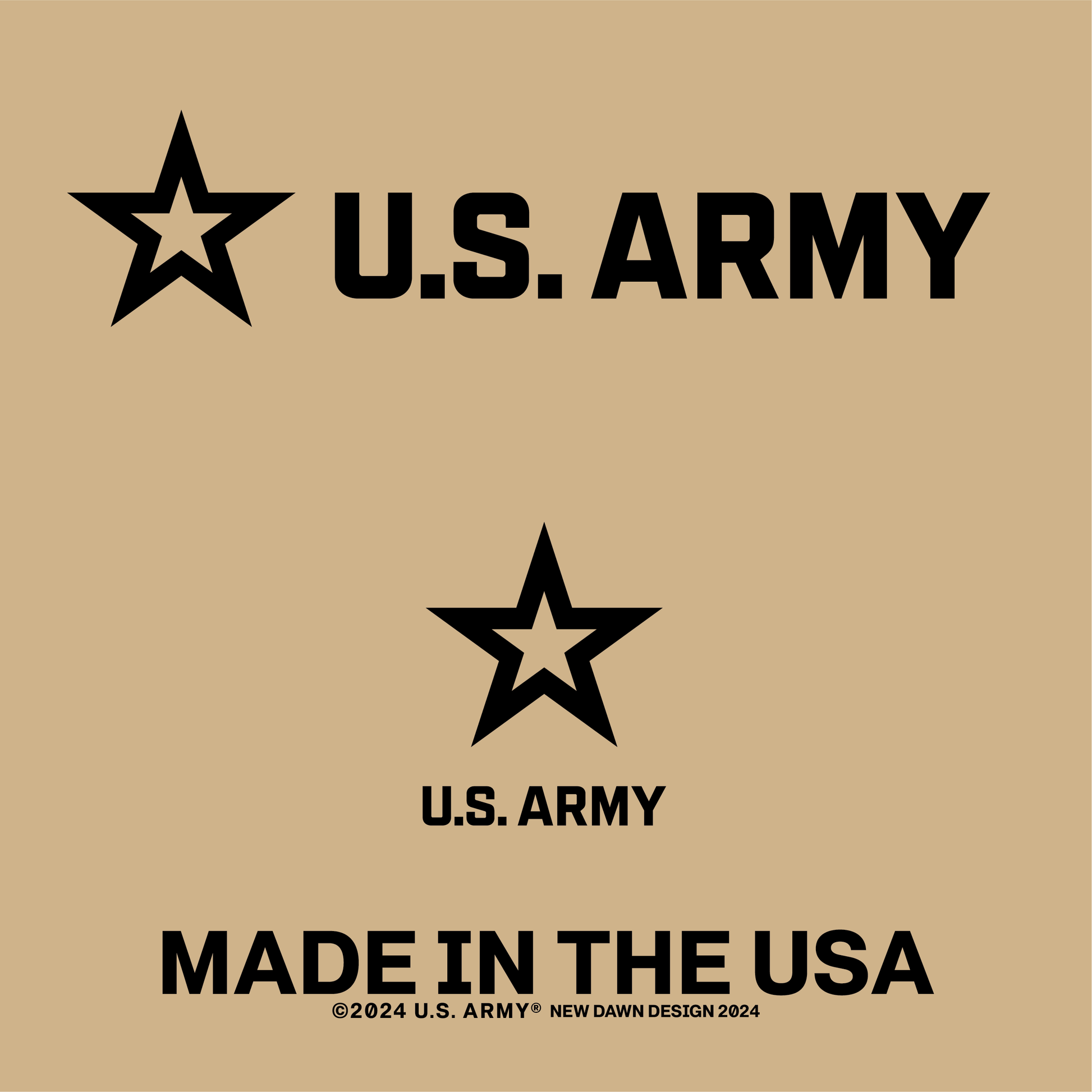 close up of us army logo graphic front print detail