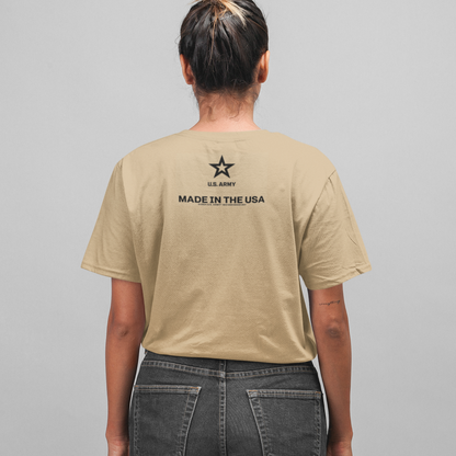 unisex us army logo t shirt styled casually patriotic military outfit front and back print