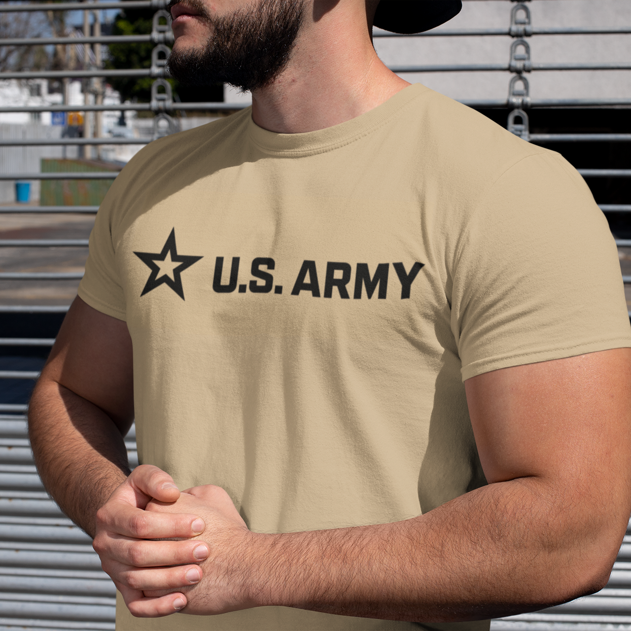 unisex us army logo t shirt styled casually patriotic military outfit front and back print