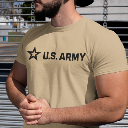 unisex us army logo t shirt styled casually patriotic military outfit front and back print