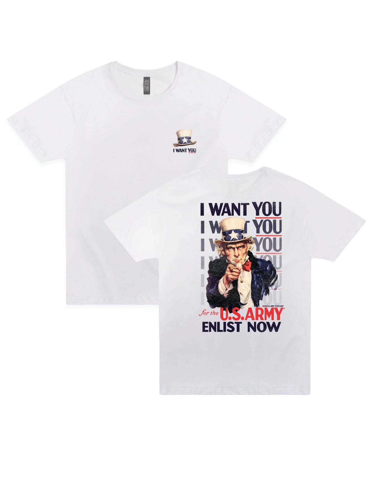 u s army uncle sam i want you patriotic vintage military recruitment graphic t shirt officially licensed unisex tee