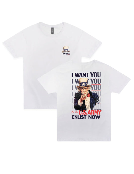 u s army uncle sam i want you patriotic vintage military recruitment graphic t shirt officially licensed unisex tee