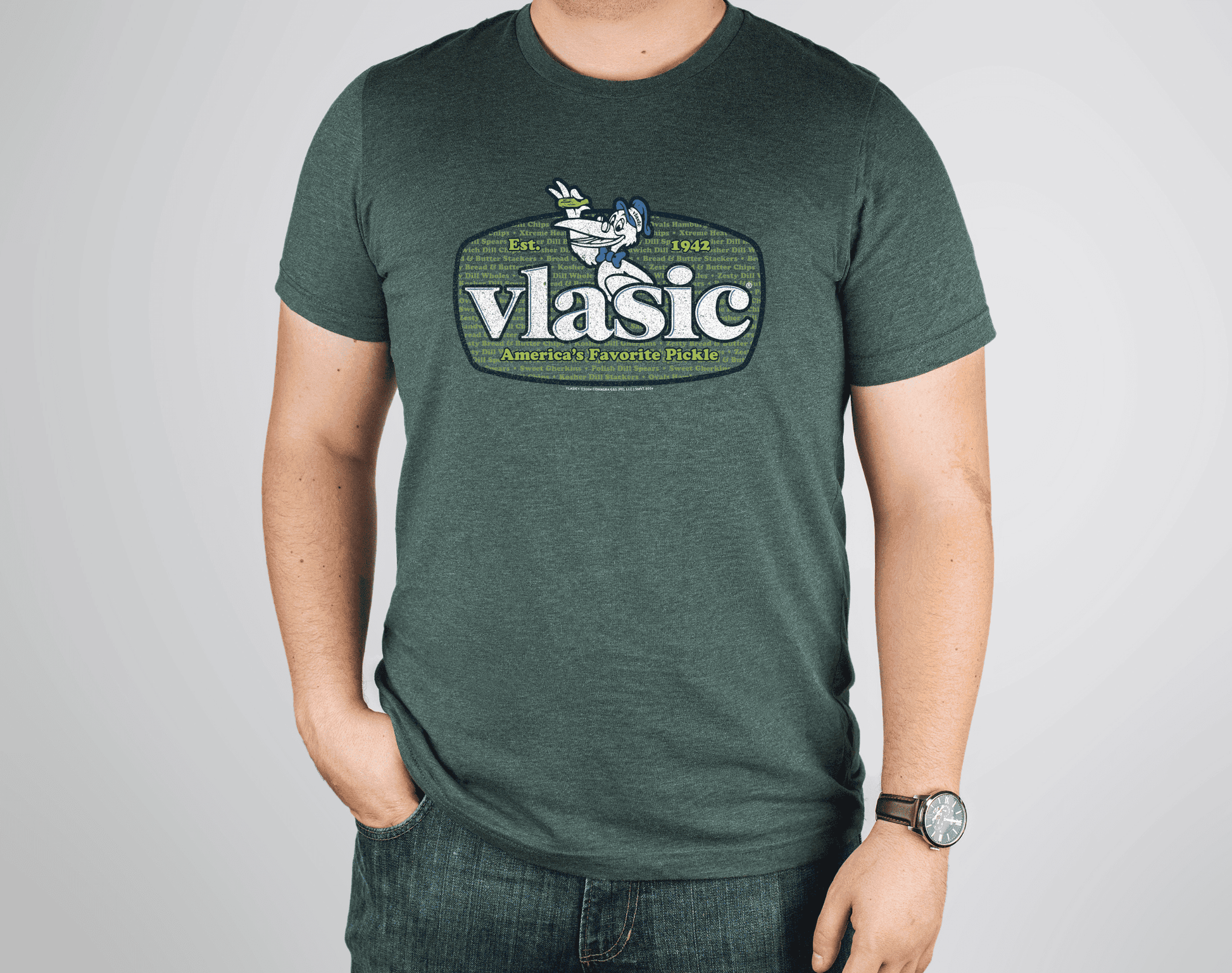 unisex vlasic pickle shirt styled casually retro food brand outfit