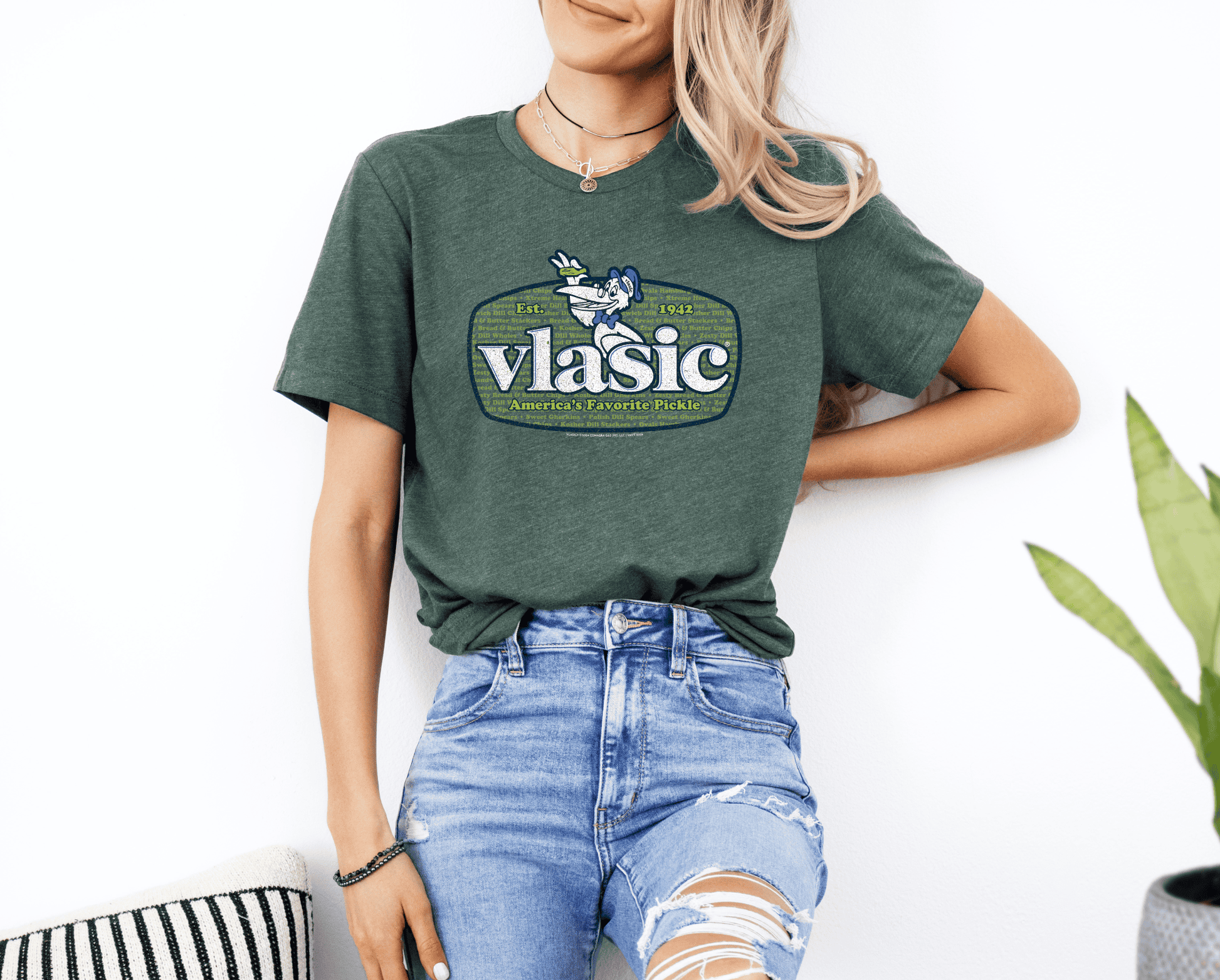 unisex vlasic pickle shirt styled casually retro food brand outfit