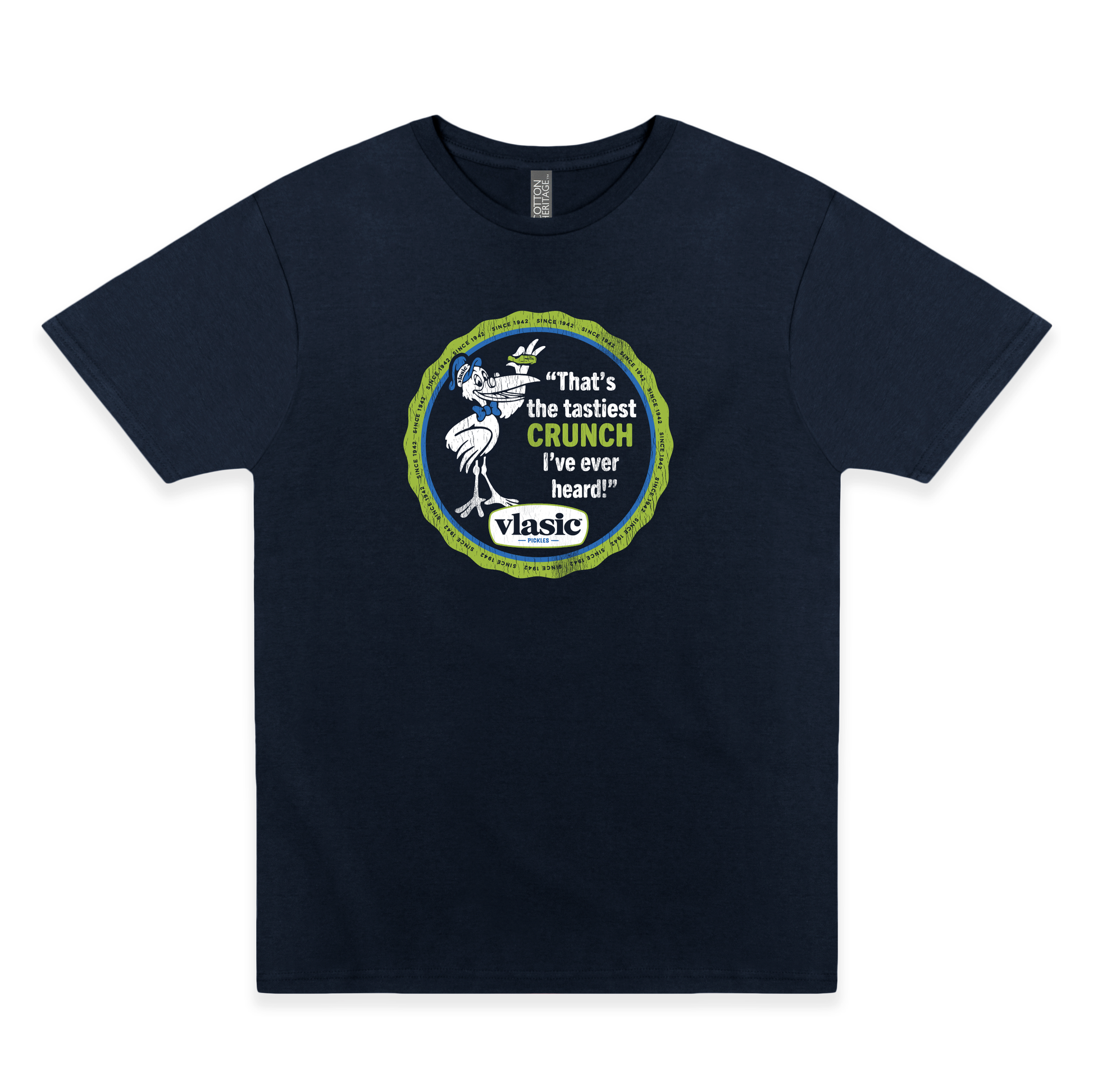 vlasic pickles tastiest crunch jar lid graphic t shirt officially licensed retro pickle brand unisex tee