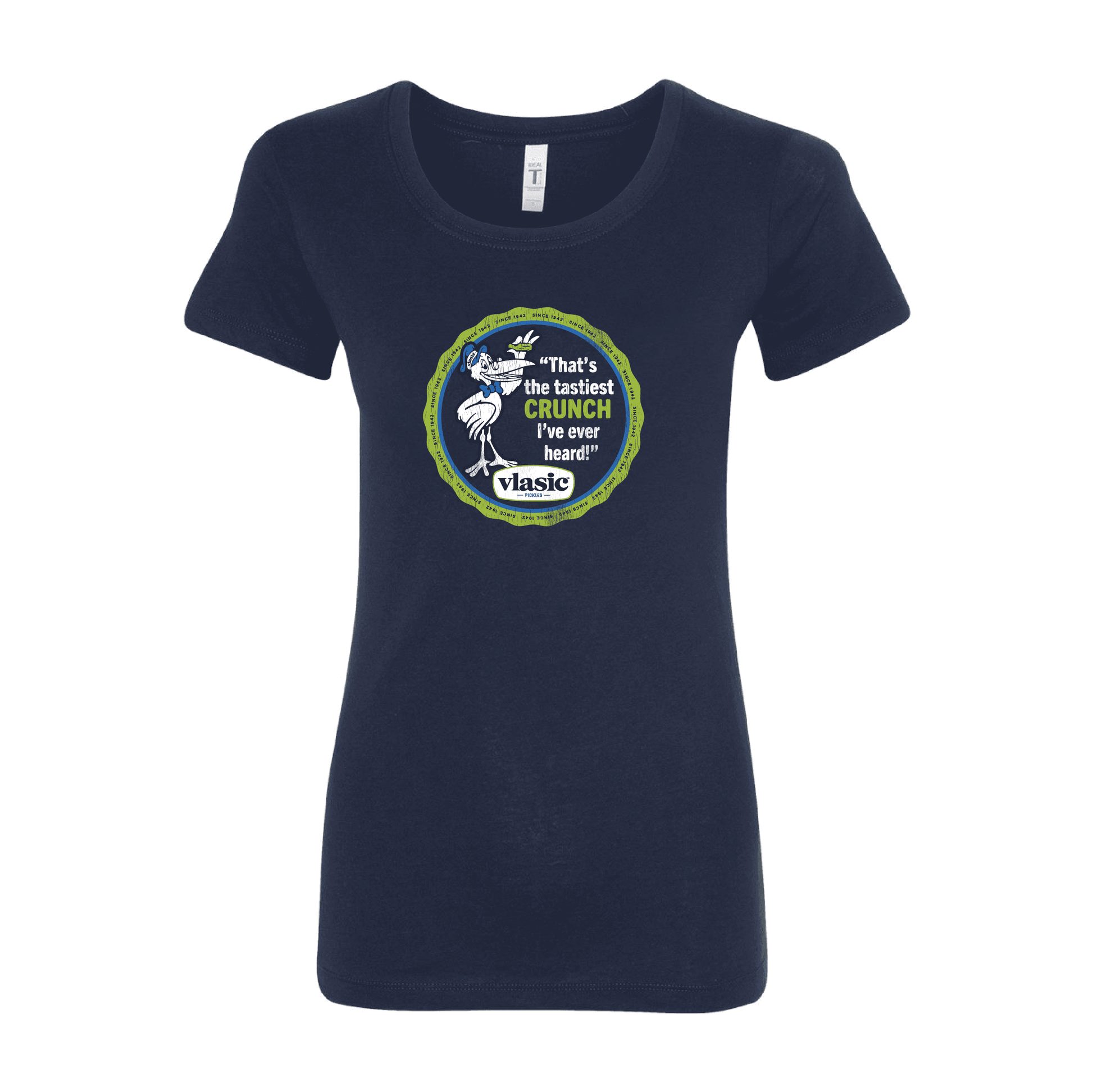 vlasic pickles tastiest crunch jar lid graphic t shirt officially licensed retro pickle brand womens tee
