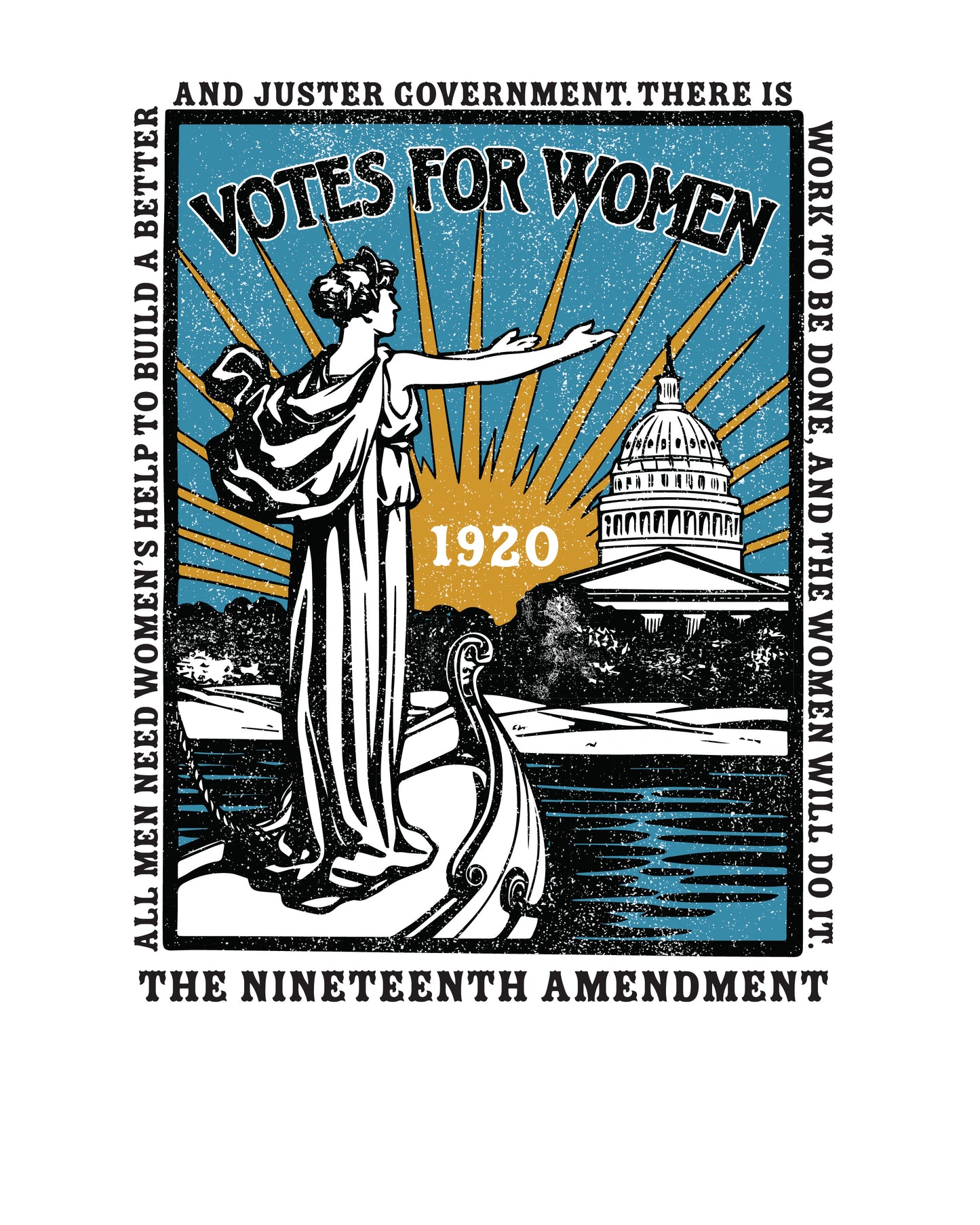 Vintage Votes For Women artwork featuring classic women's suffrage-inspired typography and historical design elements exclusive to Sweet Memories.