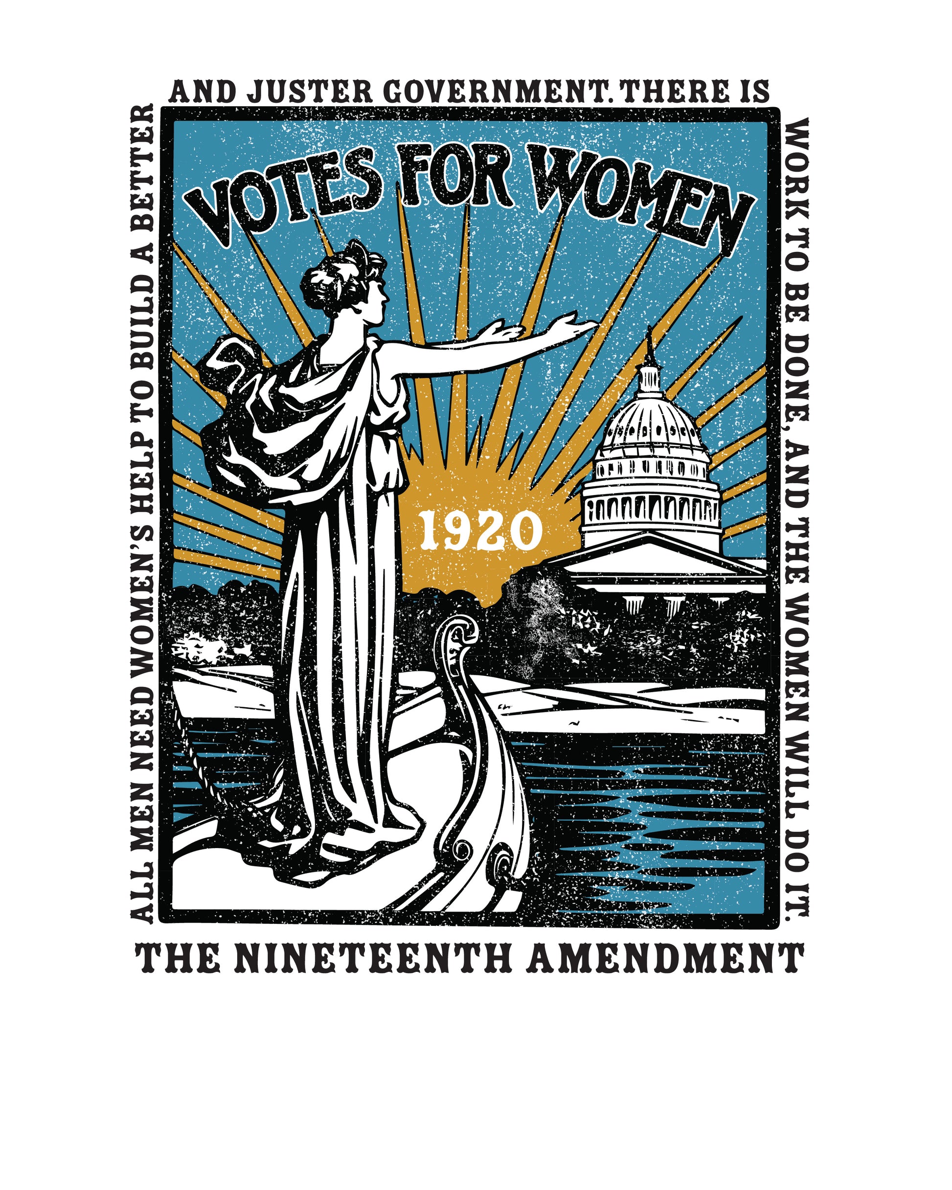 Vintage Votes For Women artwork featuring classic women's suffrage-inspired typography and historical design elements exclusive to Sweet Memories.
