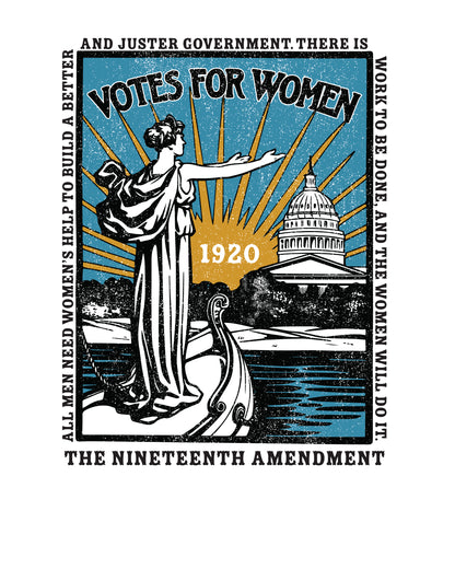 Vintage Votes For Women artwork featuring classic women's suffrage-inspired typography and historical design elements exclusive to Sweet Memories.