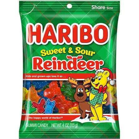 Haribo Christmas Sweet & Sour Reindeer 4oz